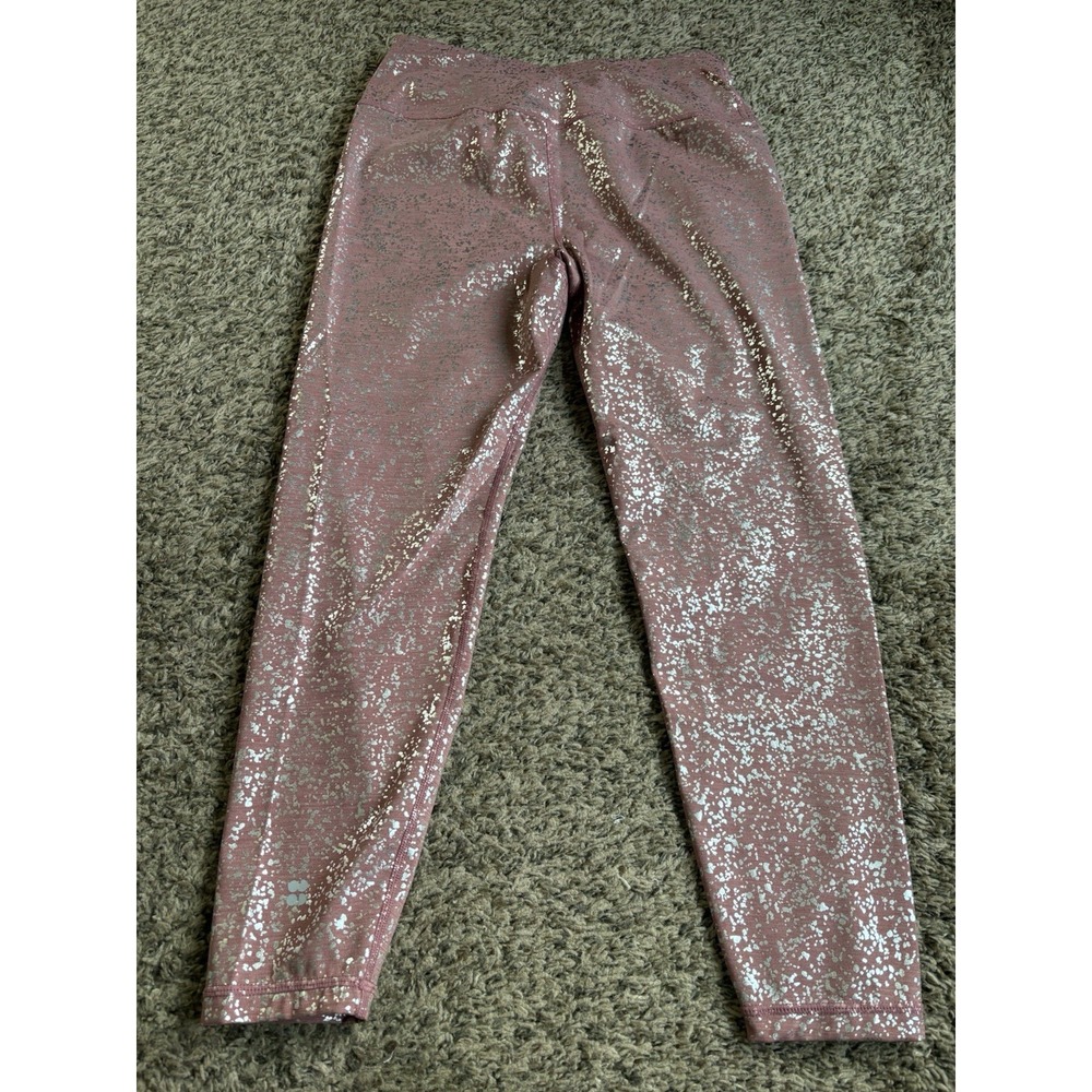 Sweaty Betty 7/8 Length Leggings Pink Disco Metallic Foil size Medium - Picture 4 of 4